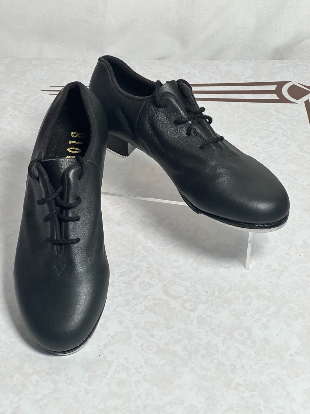 Bloch Black Leather Lace Up Tap Jazz Dance Shockwave #2 Women's Shoes size 6.5M